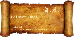 Meister Ábel névjegykártya